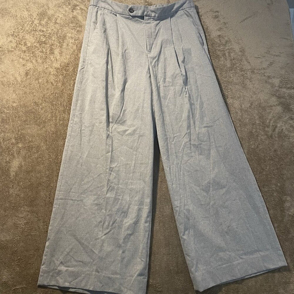 Banana Republic Pants Womens 12 Gray Wide Leg Trousers Careers Dress Work Modest